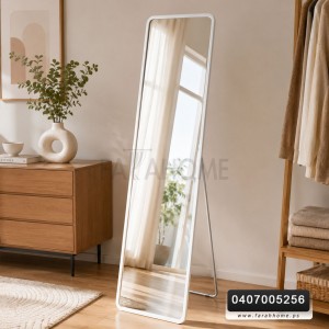 مراه بلاستيك مستطيل اسود / ابيض / ذهبي مع ستاند   37 × 147 سم