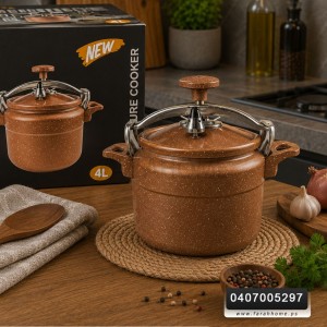 طنجرة ضغط جرانيت بني ثقيل 4 لتر ROZETTA C22-4L
