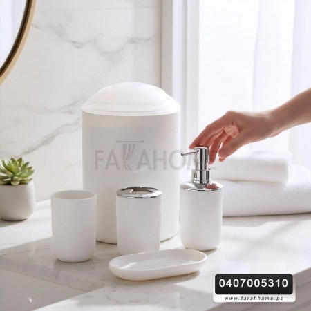 طقم فراشي حمام 6 قطع بلاستيك مدور SILVAR طقم فراشي حمام 6 قطع بلاستيك مدور SILVAR