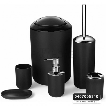 طقم فراشي حمام 6 قطع بلاستيك مدور SILVAR طقم فراشي حمام 6 قطع بلاستيك مدور SILVAR