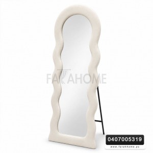 مراة منجد مخمل زكزاك وقوس علوي مع ستاند حديد 57 × 157 سم