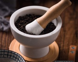 مدقة بورسلان يد خشب بامبو 3 قطع مدقة بورسلان يد خشب بامبو 3 قطع