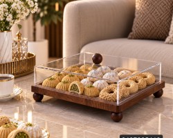  جاط تفضيل مربع خشبي حيف عالي/حيف واطي بغطاء اكرلك