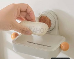 حمالة الصابون بلاستيك خشبي ضغط طبع