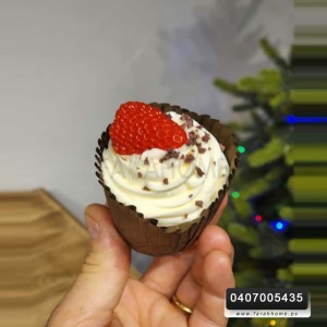 مغناطيس ديكور ثلاجة قطعة كب كيك مدور مشرف 