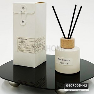 معطر جو سائل 100مل علبة زجاج ابيض غطاء خشب 