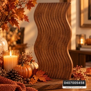 قاعدة كوستر ديكور خشب بامبو بني غامق مموج 15*30 سم 