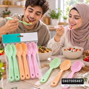 طقم/6 معالق كبير بلاستيك ملون مصري