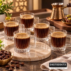 طقم /6كاسات قهوة بيد محزز KARMA COFFEE RYG  