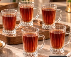 طقم /6كاسة شاي بيد قرطوس محزز FRANCE MUG 