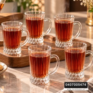 طقم /6كاسة شاي بيد قرطوس محزز FRANCE MUG 