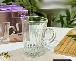 طقم /6كاسة شاي بيد قرطوس محزز FRANCE MUG 