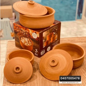 طنجرة فخار مصري مع غطاء مقاس كبير 