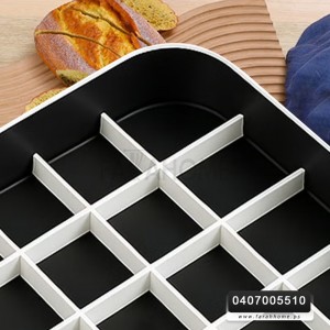 صينية كيك مربع مع شبكة 31×31×4 تقطيع بلاستيك