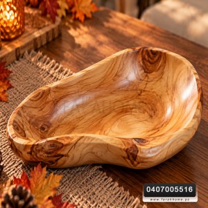 صحن جاط مجور مستطيل خشب  طبيعي 26×13بامبو
