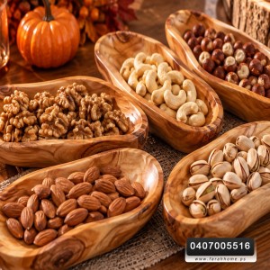 صحن جاط مجور مستطيل خشب  طبيعي 26×13بامبو