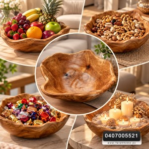 جاط سلة مربع خشب طبيعي 32×32 سم 