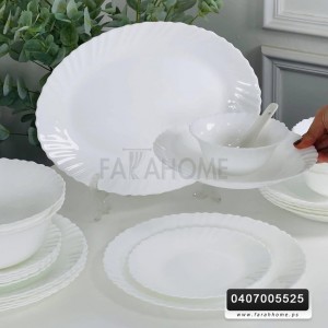 طقم صحون 33 قطعه ابيض مشرف diner set