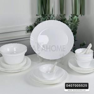 طقم صحون 33 قطعه ابيض مشرف diner set
