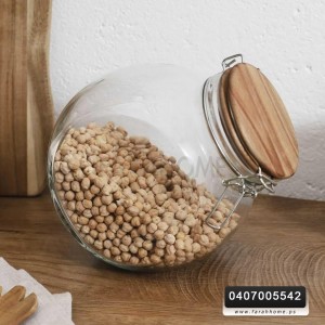 مطربان زجاج طابة وسط 1500 مل غطاء ضغط بامبو 