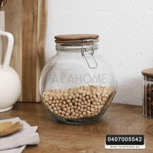 مطربان زجاج طابة وسط 1500 مل غطاء ضغط بامبو 