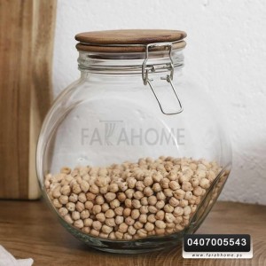 مطربان زجاج طابة كبير 2200 مل غطاء ضغط بامبو