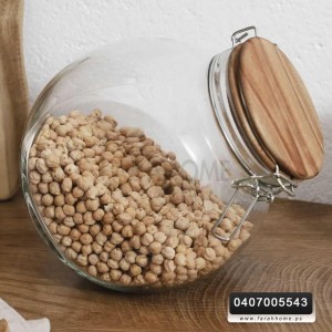 مطربان زجاج طابة كبير 2200 مل غطاء ضغط بامبو