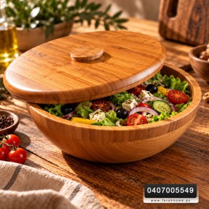 جاط / طنجرة خشب بامبو مع غطاء خشبي حجم كبير جاط / طنجرة خشب بامبو مع غطاء خشبي حجم كبير