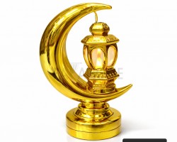 زينة رمضان/ فانوس رمضان حجم صغير هلال 9 × 12 سم زينة رمضان/ فانوس رمضان حجم صغير هلال 9 × 12 سم