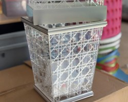 طقم سله صالون مهملات ابيض مع علبة محارم اكريليك MA3