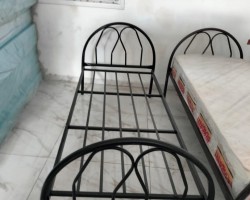 سرير نوم مفرد حديد مدهون صناعة محلية - تخت حديد مفرد لف مقاس 190 × 80 سم