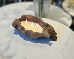 شمع معطر قوار شكل قاعدة قرمية - غصن شجرة حجم كبير