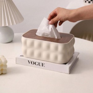 علبة/بكيت محارم حافظة اكريليك بابلز مع غطاء بلاستيك خشبي بامبو D21-1 علبة/بكيت محارم حافظة اكريليك بابلز مع غطاء بلاستيك خشبي بامبو D21-1