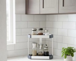 زاويه حمام - تنظيم اغراض المنيوم ثقيل رفوف لون فضي 2 طبقة 30.1 × 20.6 × 27.5 سم COR100-5