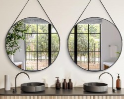 مراه مراية مدخل تعليق مدور اطار بلاستيك 40سم مع كشاط 