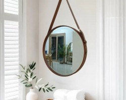 مراه مراية مدخل تعليق مدور اطار بلاستيك 40سم مع كشاط 