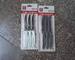 طقم سكاكين فواكه سكين يد بلاستيك ملون 6 قطع