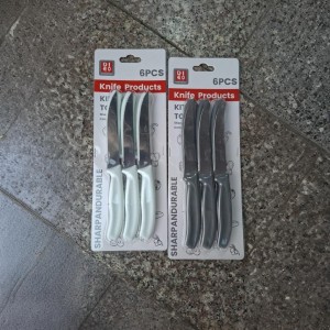 طقم سكاكين فواكه سكين يد بلاستيك ملون 6 قطع