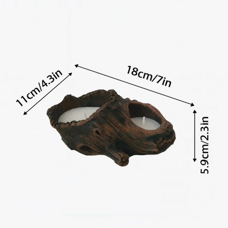 شمع معطر قوار شكل قاعدة قرمية - غصن شجرة 2 عين - دائرتين