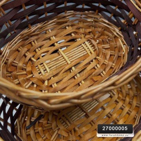 طقم سلال قش مع يد حجم صغير 3 قطع