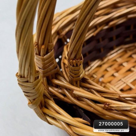 طقم سلال قش مع يد حجم صغير 3 قطع