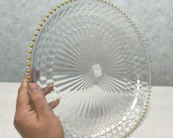 جاط تقديم فواكه / كيك مدور وسط اكريليك حيف ذهبي قطر 32 سم ارتفاع 4 سم جاط تقديم فواكه / كيك مدور وسط اكريليك حيف ذهبي قطر 32 سم ارتفاع 4 سم