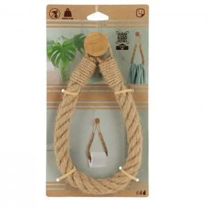 علاقة محارم / بشكير خشب مع خيط حبل مجدول خيش ثقيل تعليقة  BATHLUX