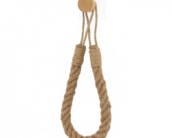 علاقة محارم / بشكير خشب مع خيط حبل مجدول خيش ثقيل تعليقة BATHLUX علاقة محارم / بشكير خشب مع خيط حبل مجدول خيش ثقيل تعليقة BATHLUX