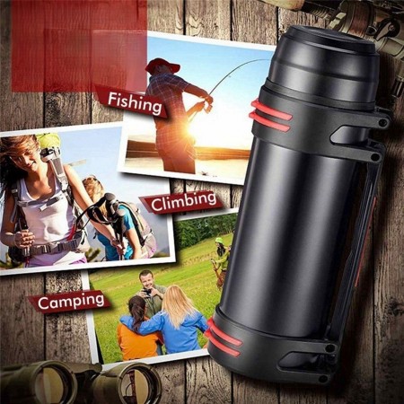 تيرموس حجم كبير 2 لتر / ثيرموس / حافظة مياه ساخن بارد ستانلس غطاء لف 1/2 تيرموس حجم كبير 2 لتر / ثيرموس / حافظة مياه ساخن بارد ستانلس غطاء لف 1/2