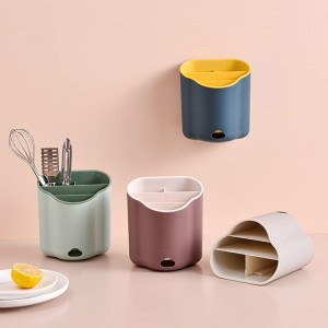 حمالة معالق مع سكاكين بلاستيك ملون  happy.vdl 