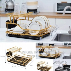 مشك صحون طابق ونص المنيوم ثقيل فضي / ذهبي