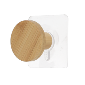 حمالة بشكير خشب بامبو مدور طبعة D62-6