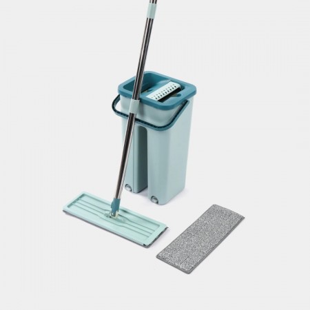 ممسحة مع دلو - سطل تنظيف حجم وسط مع عصارة داخلية وممسحة اضافية