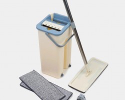 ممسحة مع دلو - سطل تنظيف حجم وسط مع عصارة داخلية وممسحة اضافية